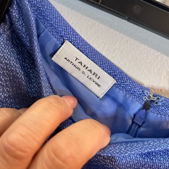 TAHARI Arthur S. Levine Blue Pencil Skirt Size 12 - Picture 6 of 11